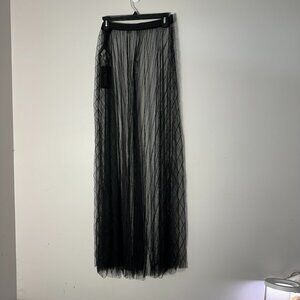 NWT New Shein Sxy Womens Black Sheer Maxi Skirt Large L